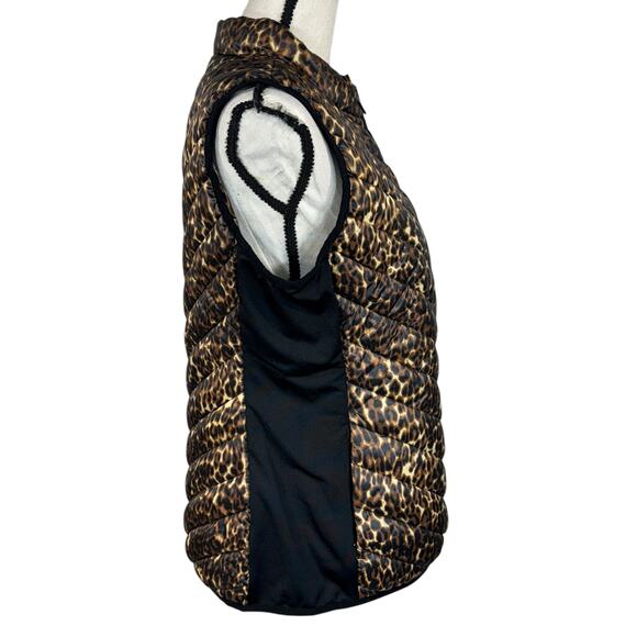 Calvin Klein Medium Performance Puffer Vest Jacket Leopard Full-Zip Pocket Repel - Picture 3 of 10